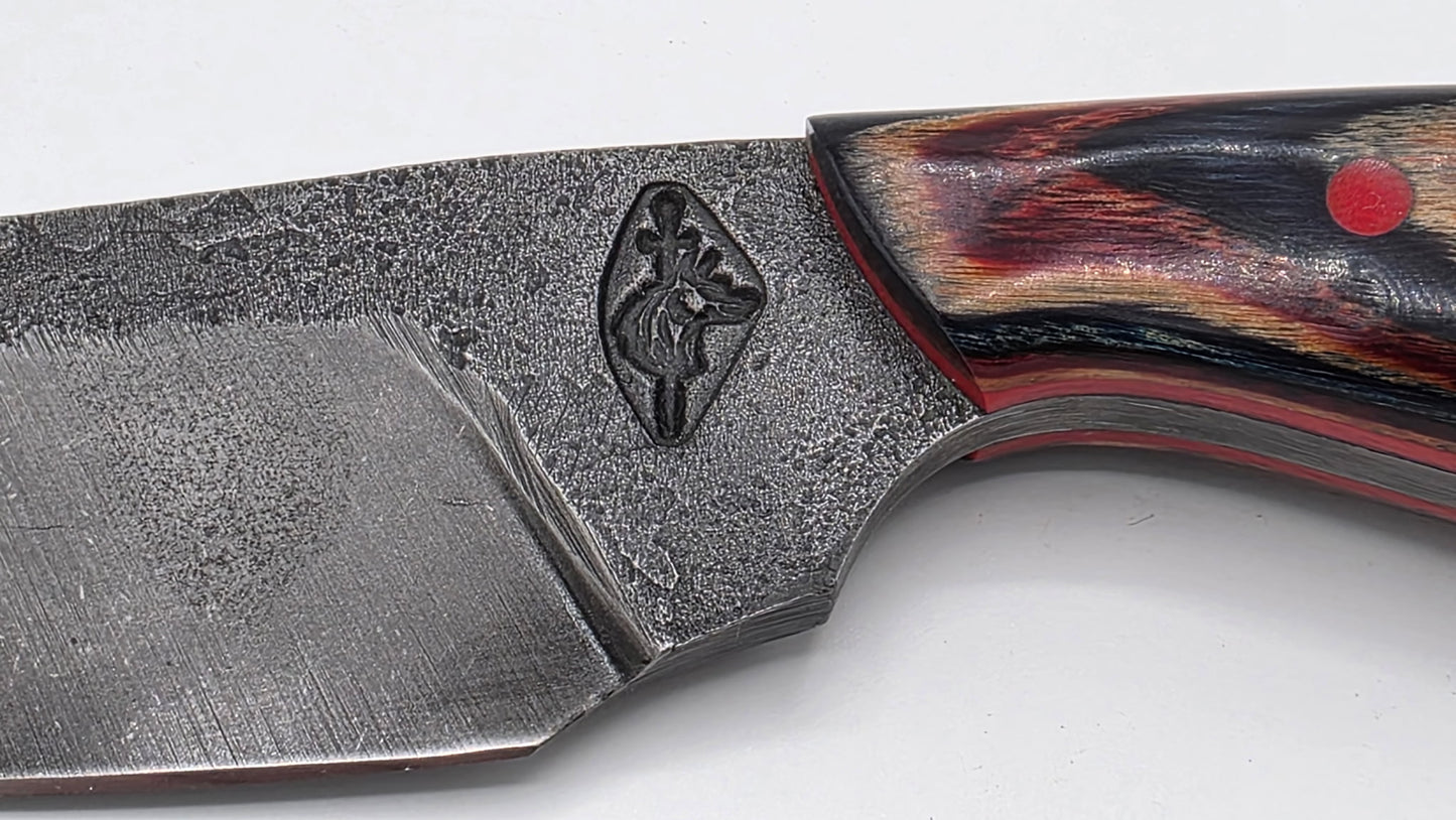 Hand-Forged Custom Outdoorsman Knife with Handmade Leather Sheath