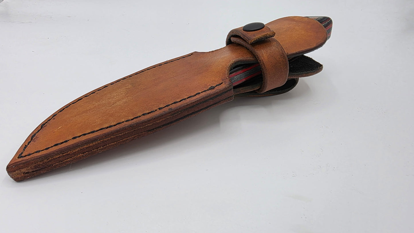 Hand-Forged Custom Outdoorsman Knife with Handmade Leather Sheath