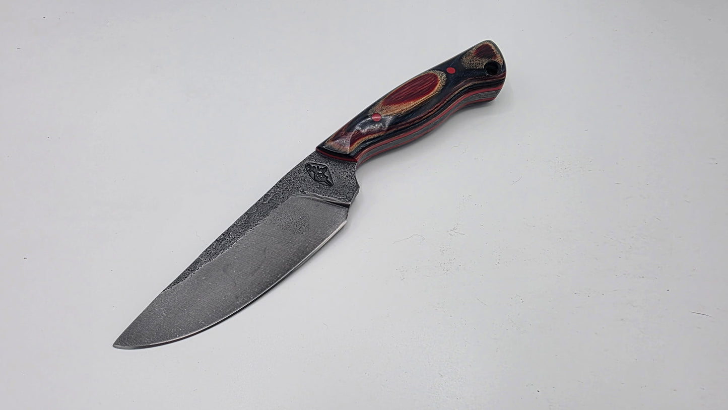 Hand-Forged Custom Outdoorsman Knife with Handmade Leather Sheath