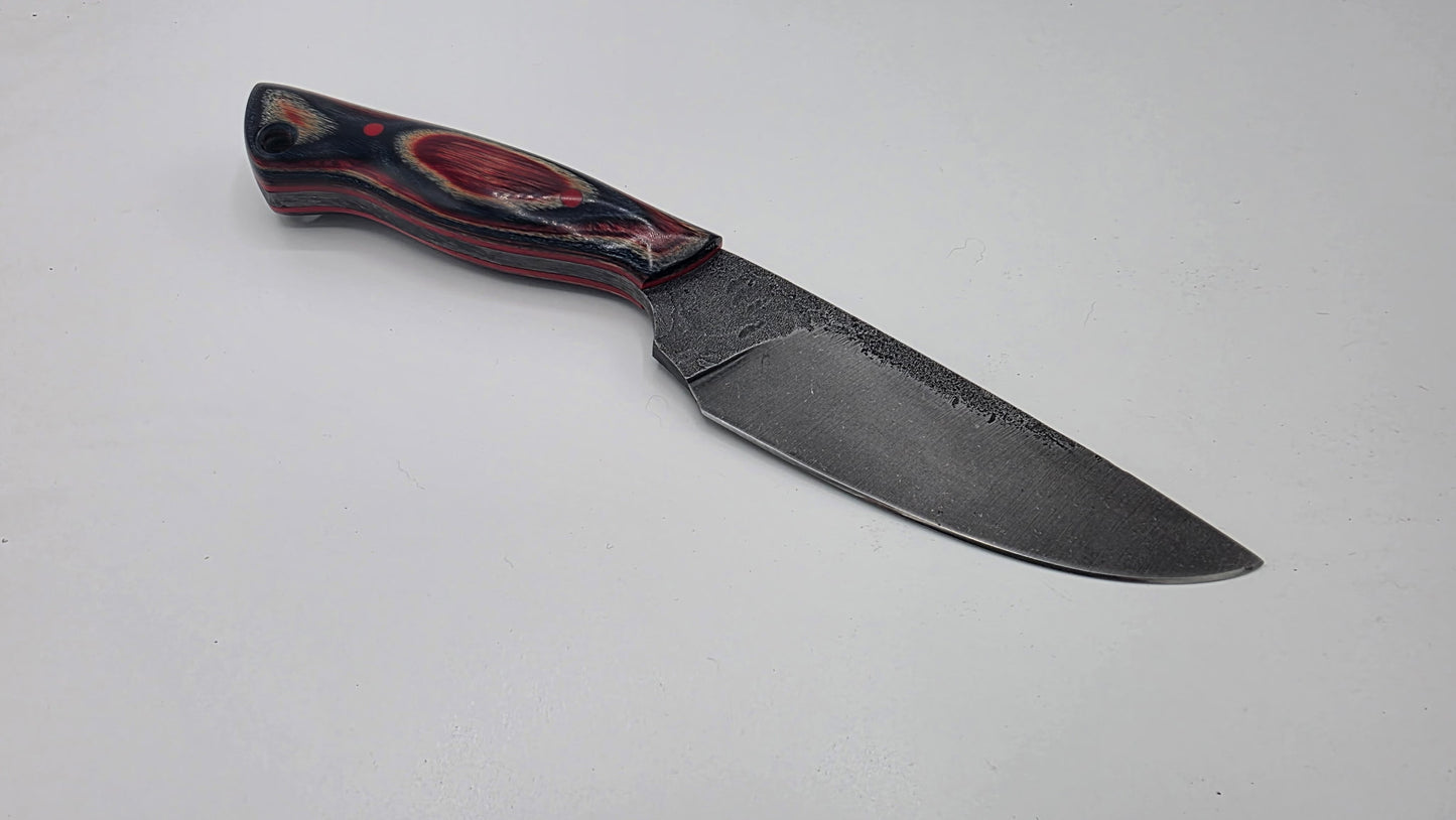 Hand-Forged Custom Outdoorsman Knife with Handmade Leather Sheath